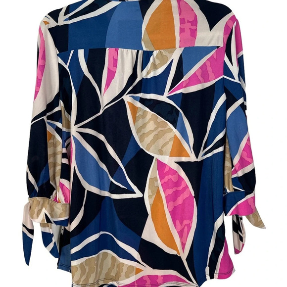 COCOMO PM Vibrant Multi Color 3/4Th Sleeves Top BNWT - Picture 3 of 9